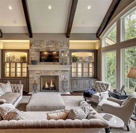 33 Beautiful Living Room Ideas With Fireplace Design Livingroom