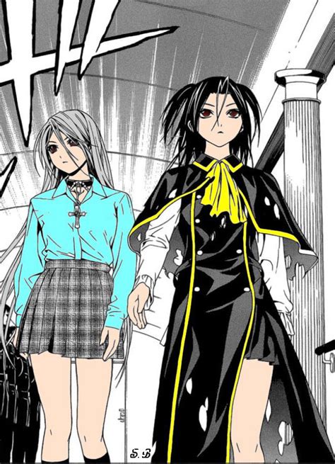 Akua Is Talking Her Sister Moka To Her Room Rosario Vampire Rosario Vampire Anime Anime Outfits