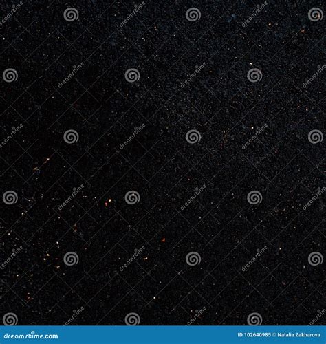 Black Asphalt Surface Closeup Of Dark Grunge Texture With Grain Stock