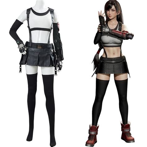 Final Fantasy VII Remake Tifa Lockhart Cosplay Costume Outfit TrendsinCosplay Halloween