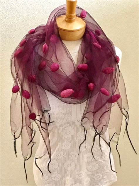 sheer silk fuschia pink dotted scarf unique fashion accessory etsy unique fashion unique