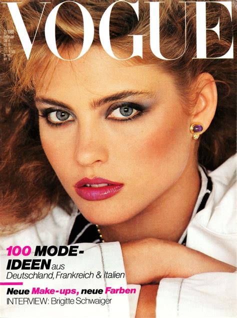 Kim Alexis Vogue Germany February1980 Cover Photographed By John Stember 1980s Makeup