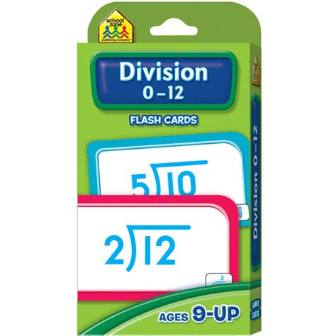 School Zone Flash Cards Division 0 12 52pkg Szflc 4017 9780887432415