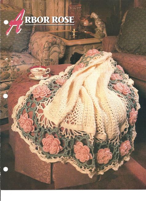 Annies Attic Arbor Rose Crochet Afghan Pattern