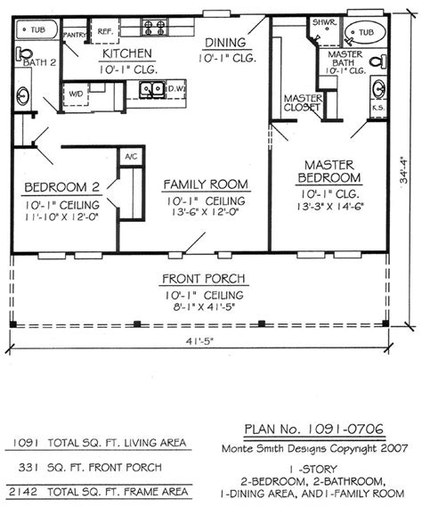 House plans 8.5x13m with 6 rooms and 6 bathrooms full plans. Nice Two Bedroom House Plans #14 2 Bedroom 1 Bathroom ...