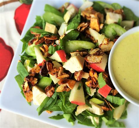 Chopped Chicken Apple And Spinach Salad With Creamy Curry