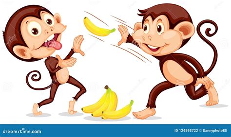 Monkey Throwing A Banana Stock Illustration Illustration Of Character