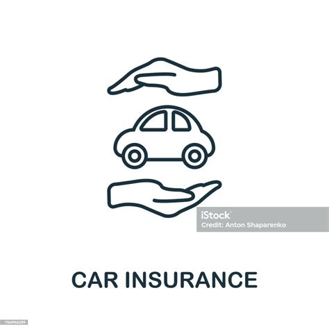 araba sigortası anahat simgesi sigorta simgeleri koleksiyonundan ince Çizgi stili simgeleri web