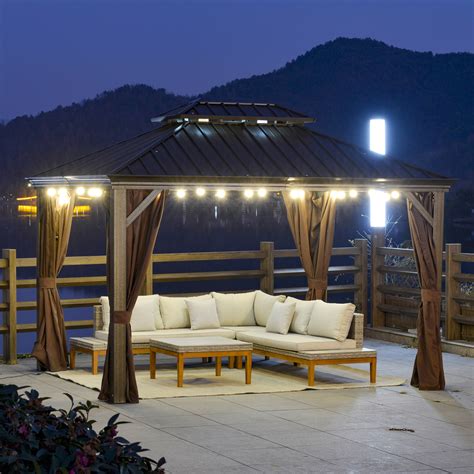 Outsunny X Outdoor Hardtop Gazebo With Galvanized Steel Canopy Hot Sex Picture