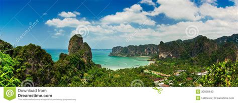 Tropical Beach Landscape Panorama Thailand Stock Photos