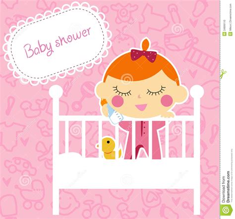 Baby Girl Shower Card Stock Photo Image 34899110