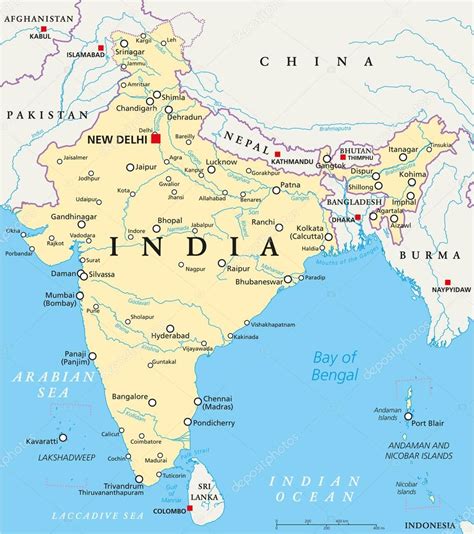 Mapa Político De India 2022