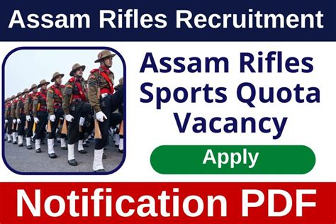 Assam Rifles Recruitment Sports Quota Notification Pdf Apply Online