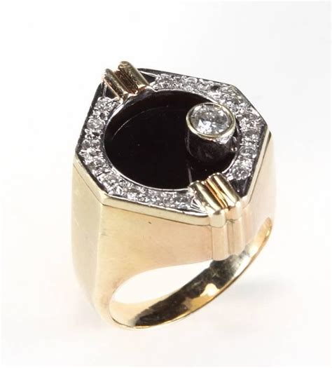 Bruce Lee Gold Diamond And Oynx Ring Current Price 42500