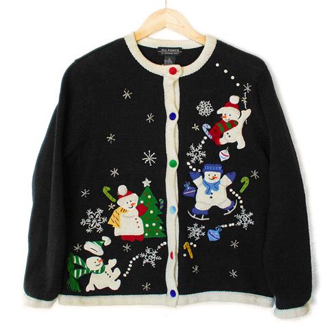 Four Snowmen Tacky Ugly Christmas Sweater The Ugly Sweater Shop
