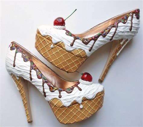 Premium Vanilla Ice Cream Heels Funky Shoes Heels Crazy Shoes