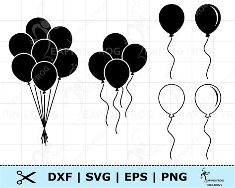 Birthday Balloons Svg Cutting Filesdxf Balloons Clipart Images And