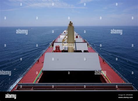 Bulk Carrier Proceeding Loading Port With Open Holds Stock Photo Alamy