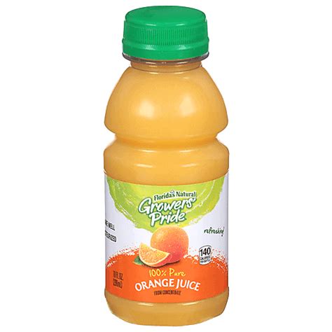 Floridas Natural Growers Pride 100 Pure Orange Juice 10 Fl Oz Bottle