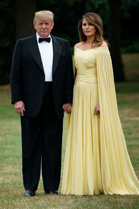 Melania Trump Wears Yellow Jmendel Gown To State Dinner In England