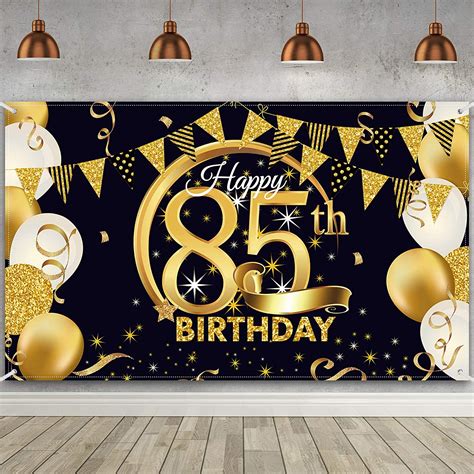 Buy Birthday Party Decoration Extra Large Fabric Black Gold Sign Poster