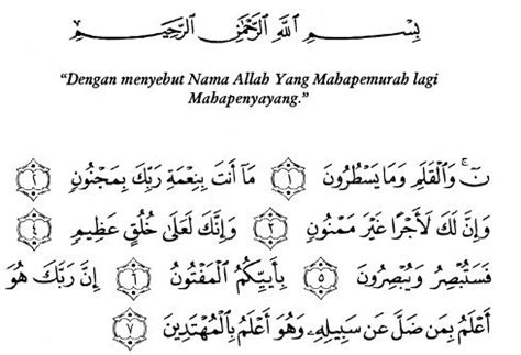 Surat Al Qalam Quran Belajar Teks