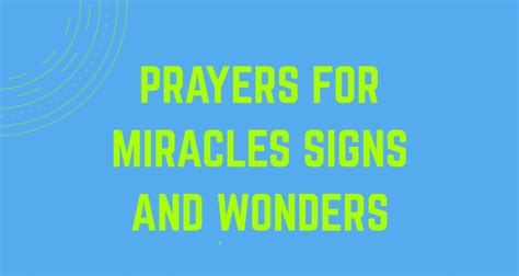 Prayer Points For Miracles Signs And Wonders In 2020 Prayer Points