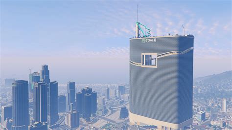 The Tallest Building In Gta V Has A Water Slide On The Roof Looks