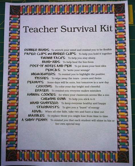 For The Joy Of Creating Teacher Back To School Survival Kit Survival