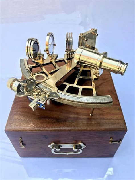 nautical brass sextant instrument with wooden box marine working sextant 9 fully navigation