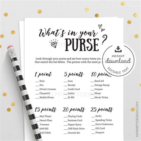 what s in your purse game wedding bridal shower game etsy australia whats in your purse