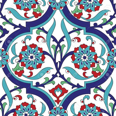 Indian style ornament with elefpants and paisleys on dark lotus pattern repeat seamless in orange color for any design. Iznik tile seamless pattern design, classical Ottoman ...