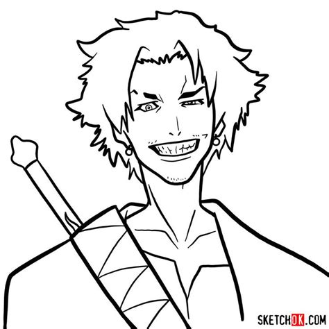 Making The Drawing Of Mugens Face In 12 Steps Samurai Champloo