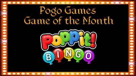 Pogo Games Poppit Bingo Game Of The Month Special Youtube