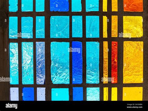 Multicolored Stained Glass Window Stock Photo Alamy