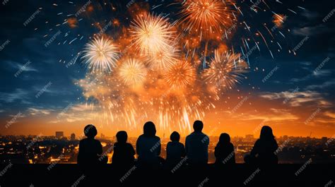 Premium AI Image | Firework explosion in the night sky celebrating width=