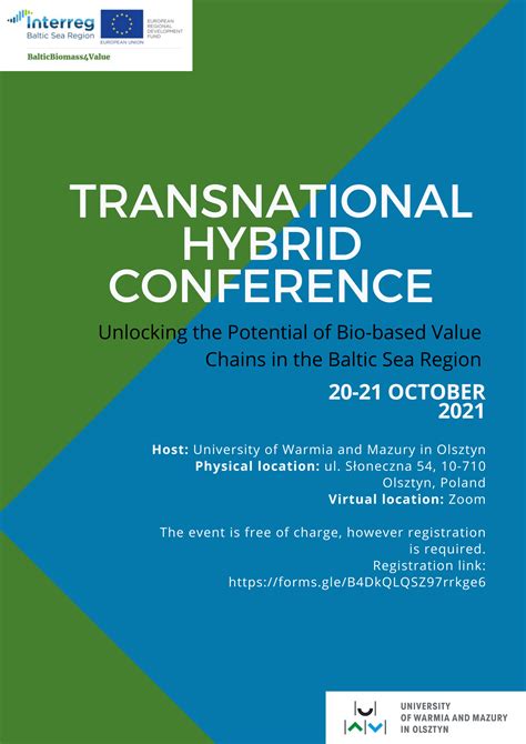 Transnational Hybrid Conference On 20 21 October 2021 Balticbiomass4value