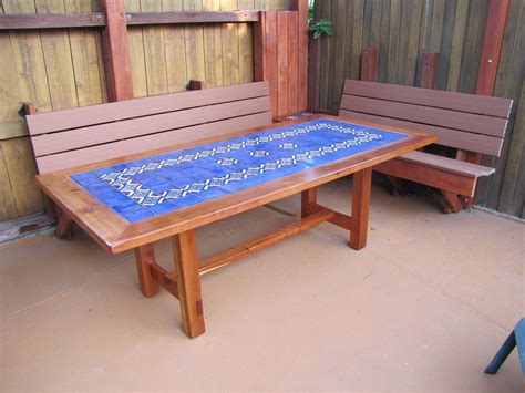 Yes, it has to be functional but would it be great to inject an artistic twist with a mosaic pop of colors to your dinner? Mexican Tile In A Table Top On A Deck Outdoors, Mexican ...