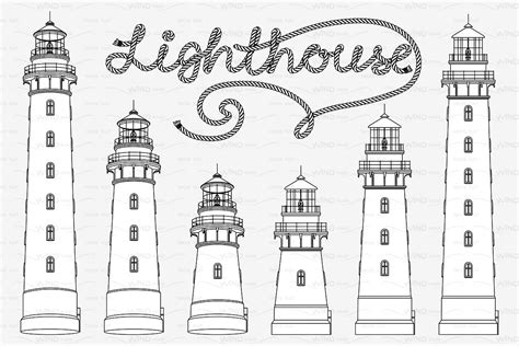 Vector Outline Lighthouse Creative Daddy