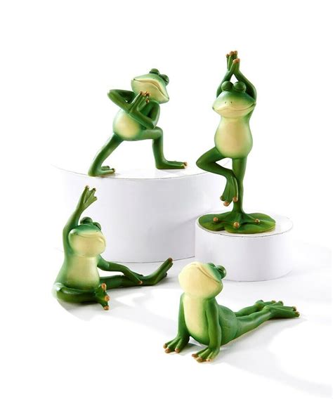 Yoga Frog Figurines Set Of 4 Zen Frog 4 Different Yoga Poses Home