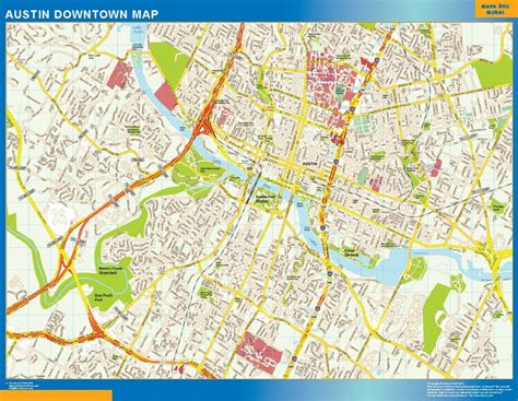 Austin Downtown Mappa Mappe Mondo Netmaps