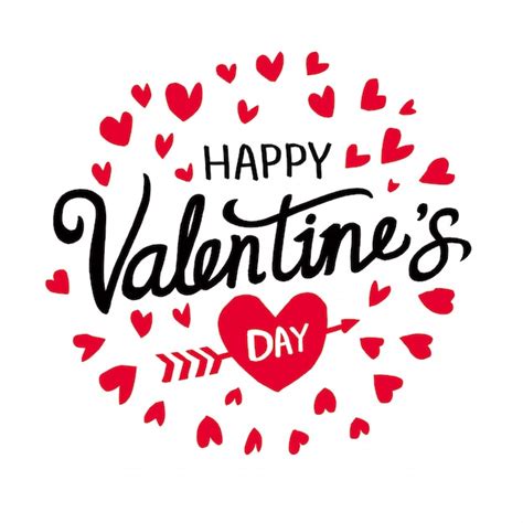 Premium Vector Happy Valentine S Day Handwritten Lettering