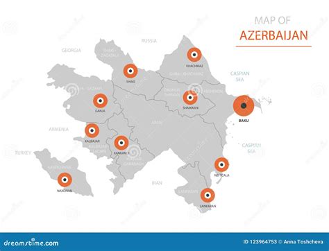 Mapa Estilizado De Azerbaijan Del Vector Ilustración Del Vector