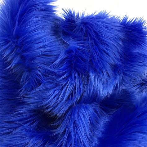 Shaggy Faux Fur Fabric By The Yard Royal Etsy