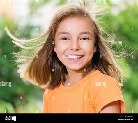 Portrait Of Smiling Girl Stock Photo Alamy