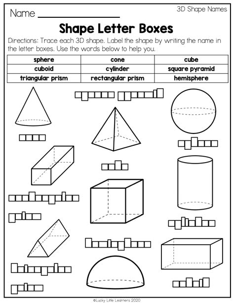 Geometry Worksheet For 2nd Graders