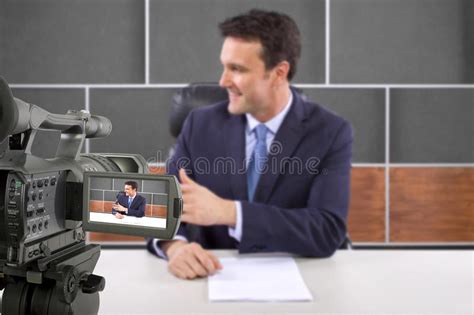 Studio Camera Filming Reporter Stock Photo Image Of Correspondent