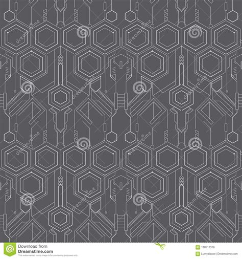 Abstract Technology Line Pattern High Tech Style Stock Vector