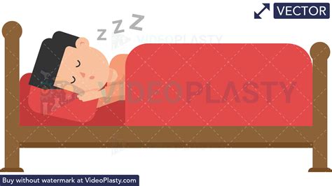 Man Sleeping In Bed Vector Image Clipart Videoplasty