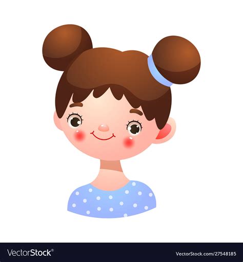 Girl With Happy Kind Face Expression Royalty Free Vector